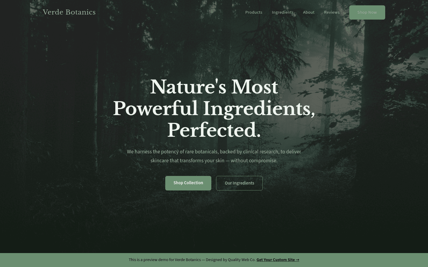 Verde Botanics website preview
